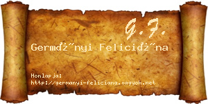 Germányi Feliciána névjegykártya